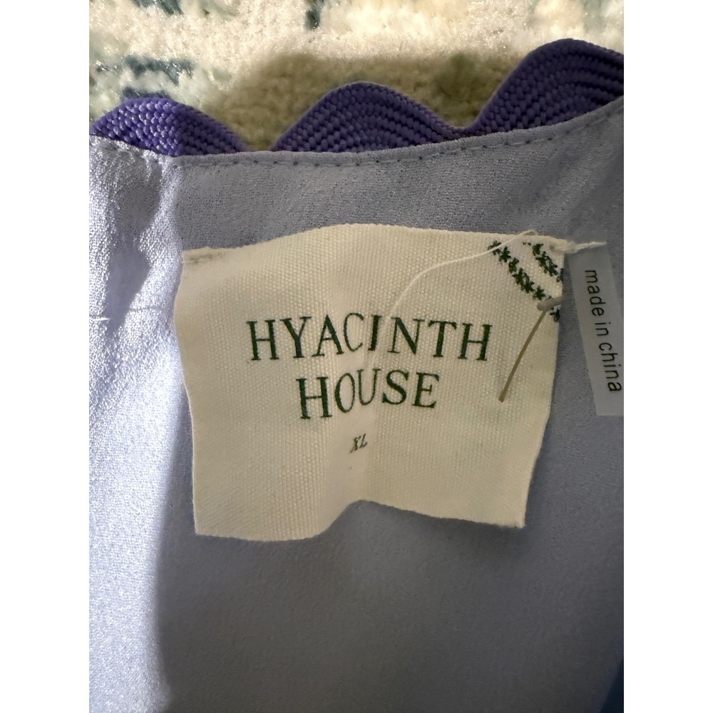 Hyacinth House Blue Floral Ric-Rac Trim Tiered Mini Babydoll Dress Womens XL - Picture 4 of 5